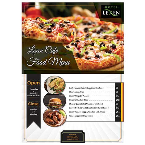 custom menu design service