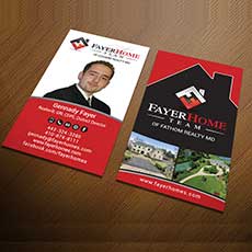 business card for real estate company
